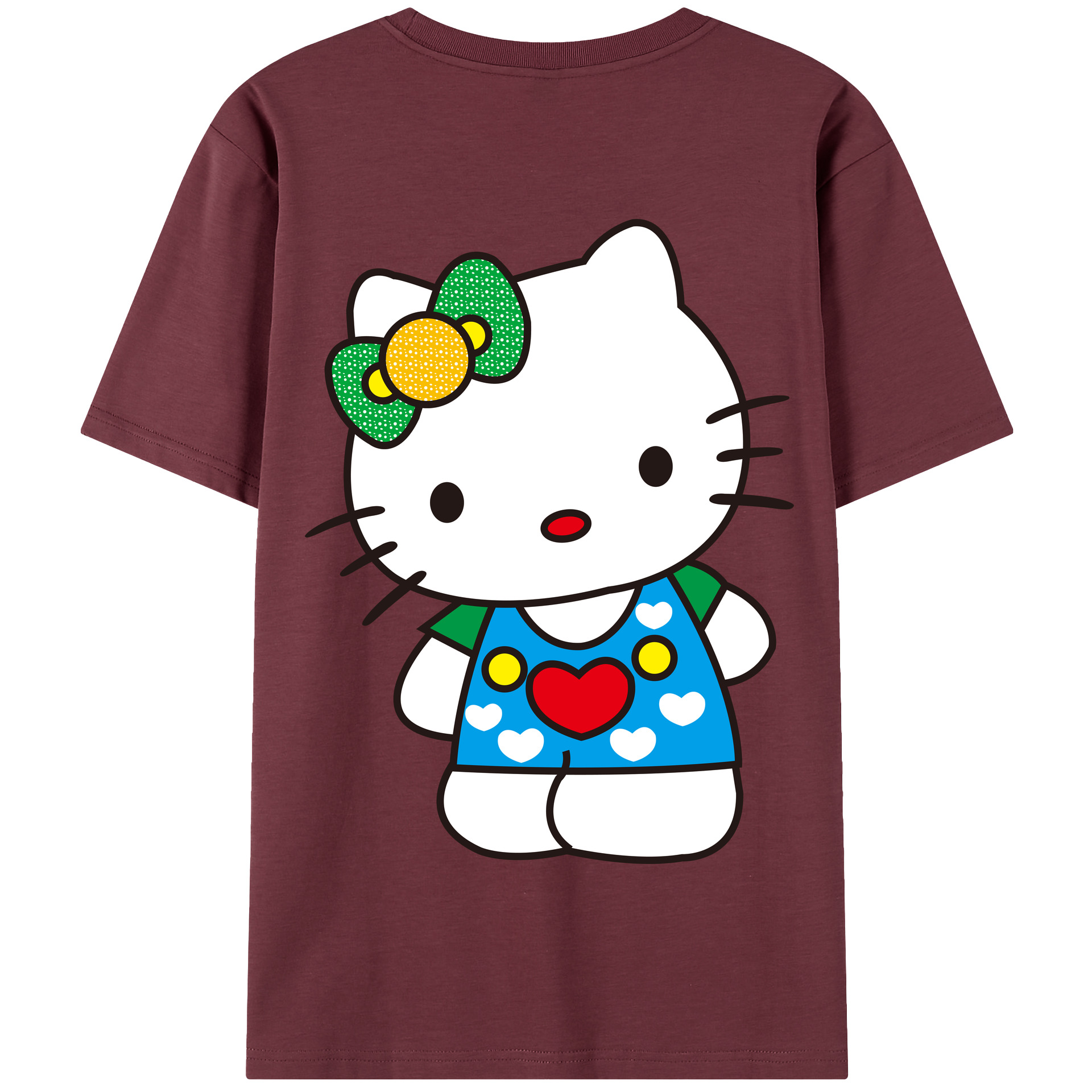 （画像用） Hello Kitty ハローキティ 綿100％半袖Tシャツ（背面プリント）